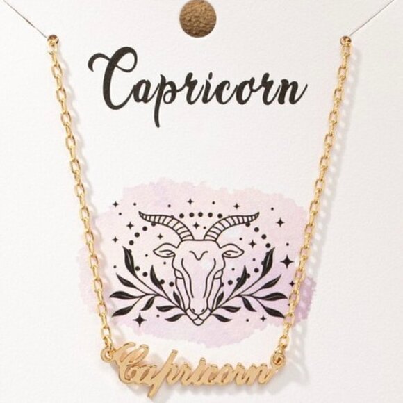 1 LEFT!! CAPRICORN GOLD ZODIAC NECKLACE - Picture 1 of 1